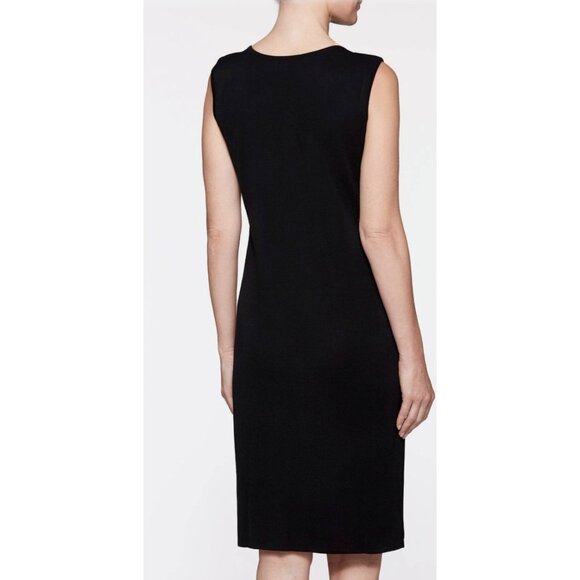 Ming Wang Dress S Small Black Stretch Knit Crew Neck Tank $250 NEW - Picture 3 of 13
